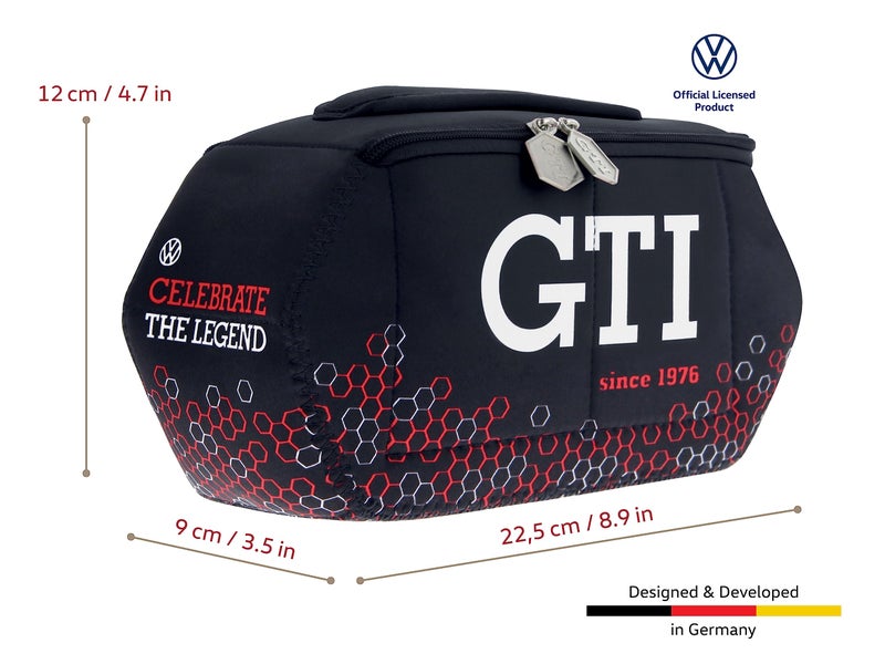 BRISA VW Collection - Volkswagen Neoprene Universal Makeup Cosmetics Toiletry Travel Pharmacy Bag in GTI Design (Hexagon/Black/Small) - Image 3